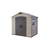 Factor 2.4 x 1.8 m Weather-Resistant Resin Outdoor Garden Shed thumbnail 1