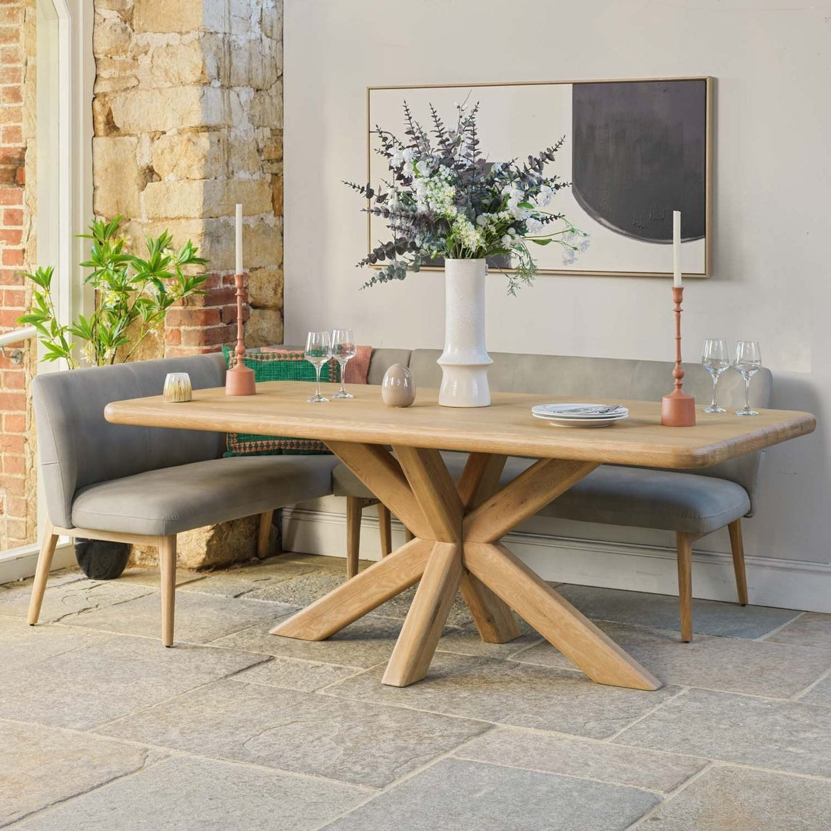 Fairmile 200cm Dining Table with Fairmile Corner Bench & Low Bench - RHF — image 3