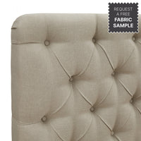 6ft Super King Ottoman Bed Frame, Chesterfield Button Headboard, Natural thumbnail 10