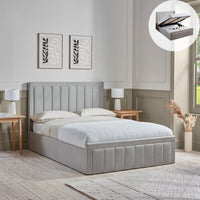 Giselle Ottoman Storage Bed Frame, Panel Plush Velvet thumbnail 1