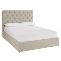 6ft Super King Ottoman Bed Frame, Chesterfield Button Headboard, Natural thumbnail 6