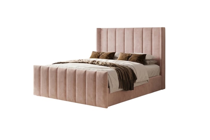Cloud9 Isabella Bed Frame with Mattress, Winged Headboard USB Charging — image 2