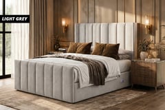 Cloud9 Isabella Bed Frame with Mattress, Winged Headboard USB Charging — image 4