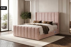 Cloud9 Isabella Bed Frame with Mattress, Winged Headboard USB Charging — image 9