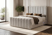 Cloud9 Isabella Bed Frame with Mattress, Winged Headboard USB Charging thumbnail 3