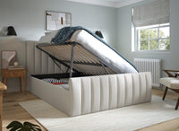 Dreams Davies Ottoman Bed Frame, Fluted Upholstered Headboard, Grey thumbnail 2