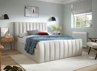 Dreams Davies Ottoman Bed Frame, Fluted Upholstered Headboard, Grey thumbnail 1