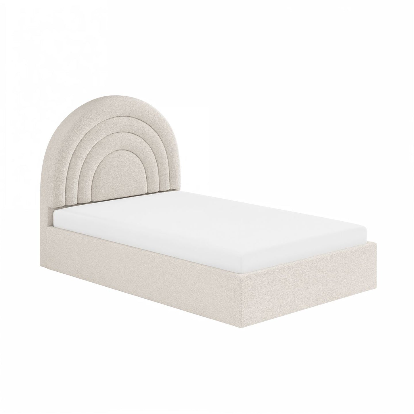 Flair Ava Ottoman Bed Frame, Padded Headboard, Cream