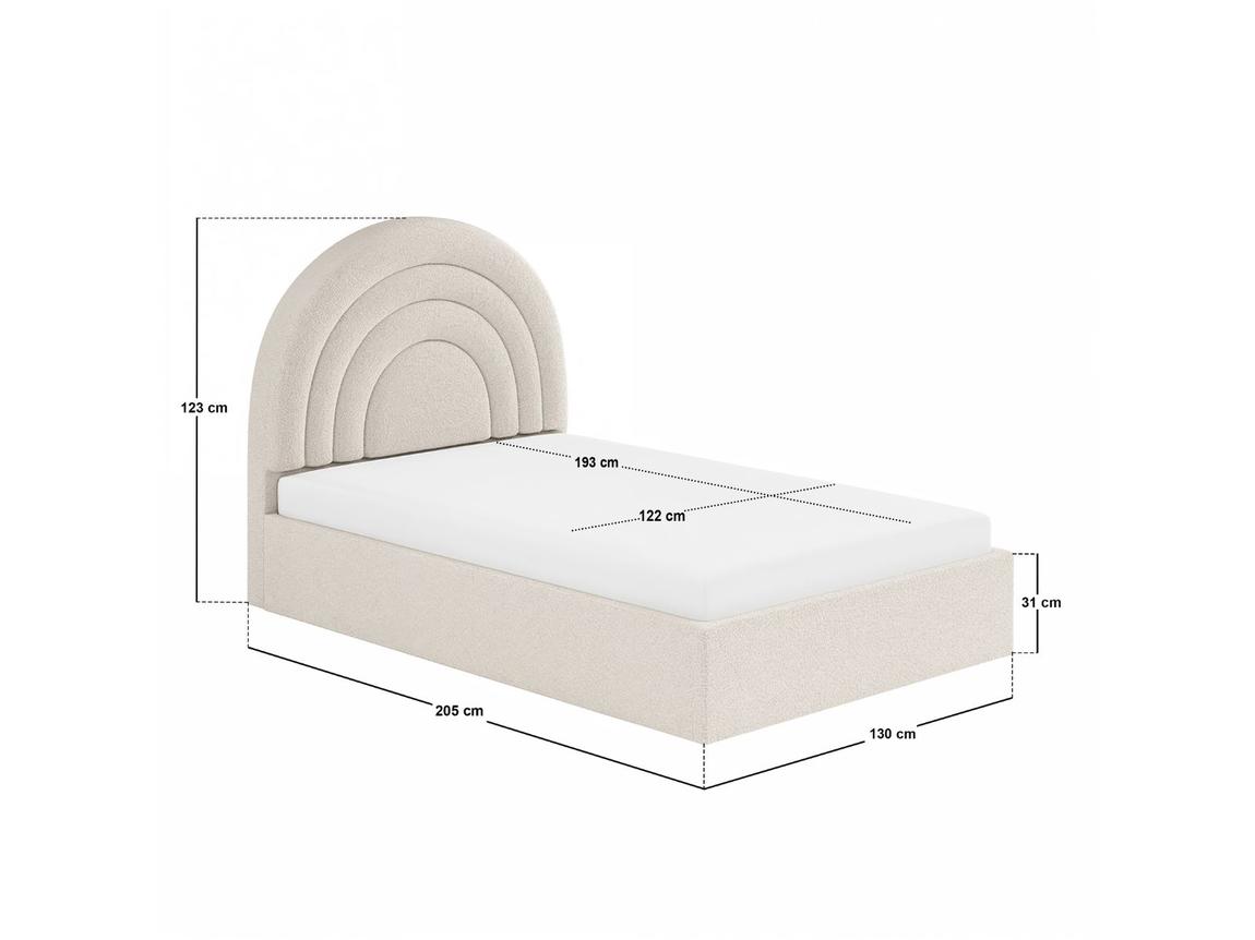 Flair Ava Ottoman Bed Frame, Padded Headboard, Cream — image 4