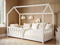 Flair Explorer Shorty Play House Floor Bed, Framed Roof, White thumbnail 2
