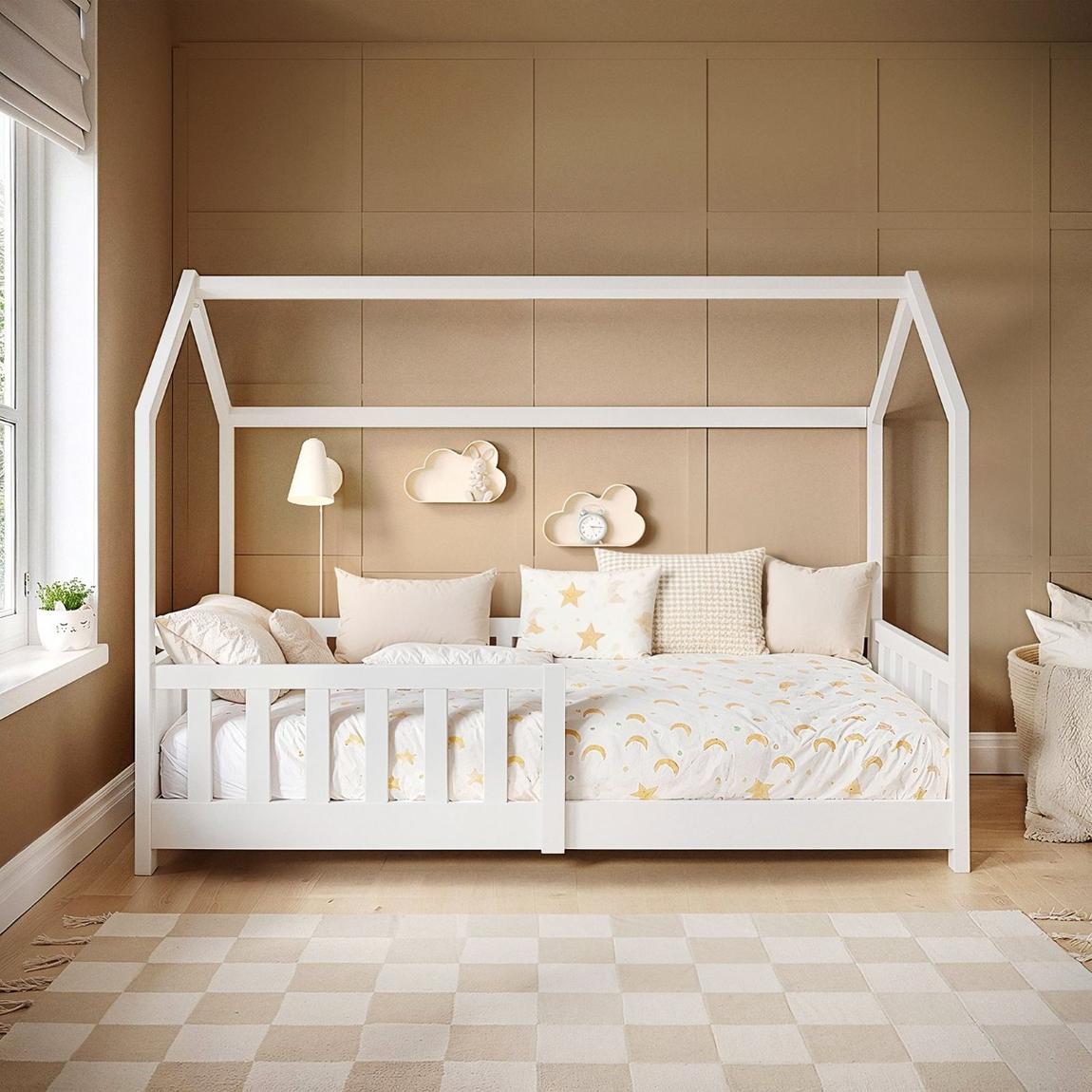 Flair Explorer Shorty Play House Floor Bed, Framed Roof, White — image 3
