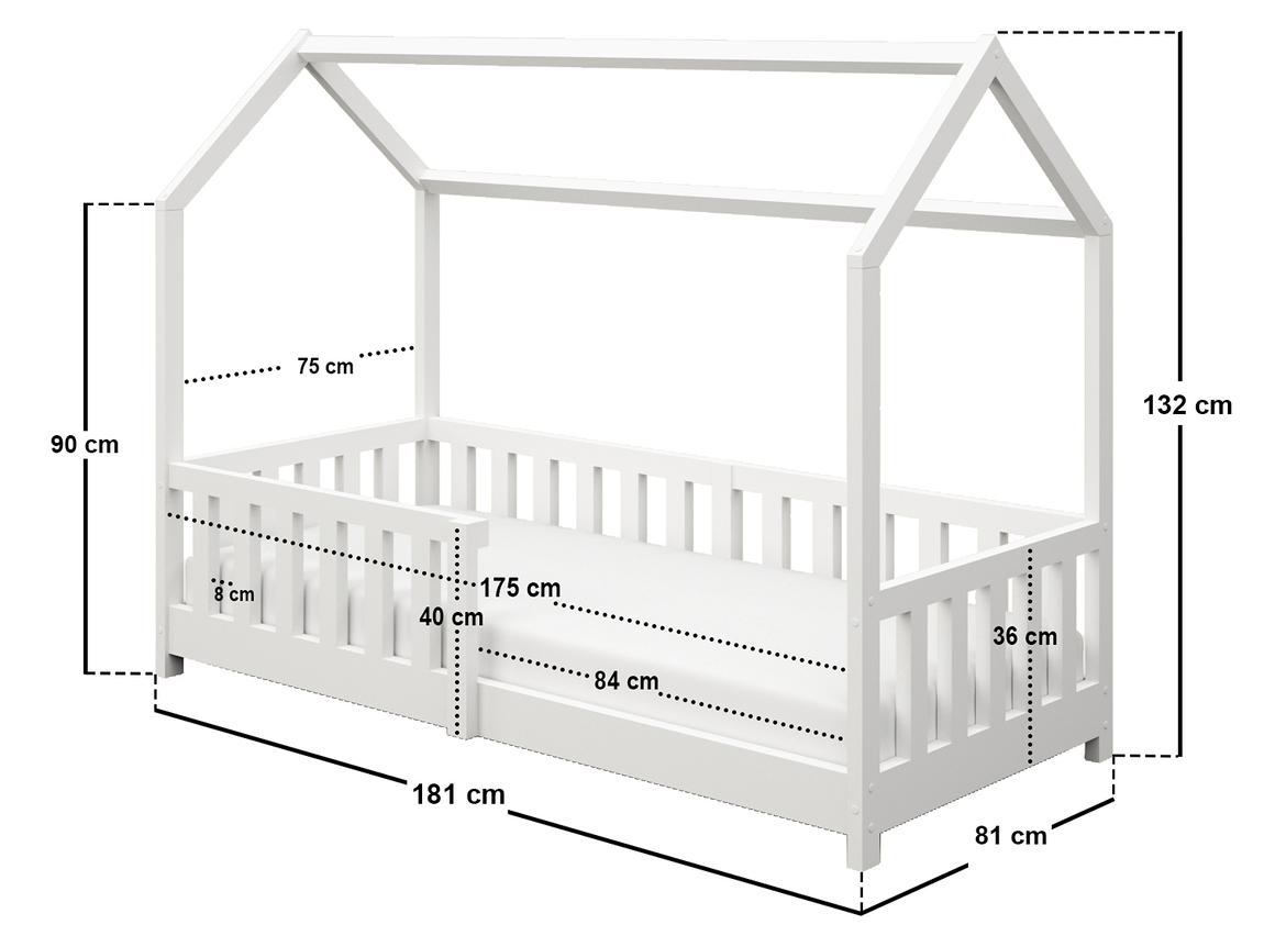 Flair Explorer Shorty Play House Floor Bed, Framed Roof, White — image 6