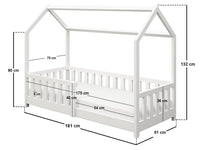 Flair Explorer Shorty Play House Floor Bed, Framed Roof, White thumbnail 6