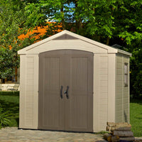 Factor 2.4 x 1.8 m Weather-Resistant Resin Outdoor Garden Shed thumbnail 2