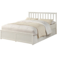 Selena Double Ottoman Bed Frame, Slatted Headboard, White thumbnail 2