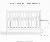 Wooden Baby Cot Bed With Deluxe Aloe Vera Mattress，Baby Crib，Convertible Cot，Baby Crib，3 Adjustable Bed Base Positions (120x60CM) thumbnail 7