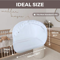 Wonder Space Elegant Baby Crib Net Tent - Minimalist Lace Design - Durable & Breathable Mesh to Keep Baby in & Stop Baby from Climbing Out - Mosquito & Insects Protection (Lace) thumbnail 5