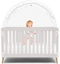 Wonder Space Elegant Baby Crib Net Tent - Minimalist Lace Design - Durable & Breathable Mesh to Keep Baby in & Stop Baby from Climbing Out - Mosquito & Insects Protection (Lace) thumbnail 1