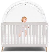 Wonder Space Elegant Baby Crib Net Tent - Minimalist Lace Design - Durable & Breathable Mesh to Keep Baby in & Stop Baby from Climbing Out - Mosquito & Insects Protection (Lace) thumbnail 7