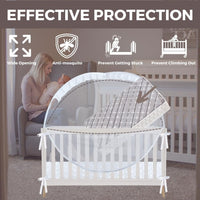 Wonder Space Elegant Baby Crib Net Tent - Minimalist Lace Design - Durable & Breathable Mesh to Keep Baby in & Stop Baby from Climbing Out - Mosquito & Insects Protection (Lace) thumbnail 2