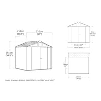 Keter 2.4 x 2.4 m Heavy Duty Outdoor Garden Storage Shed thumbnail 7