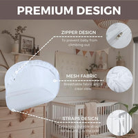 Wonder Space Elegant Baby Crib Net Tent - Minimalist Lace Design - Durable & Breathable Mesh to Keep Baby in & Stop Baby from Climbing Out - Mosquito & Insects Protection (Lace) thumbnail 6