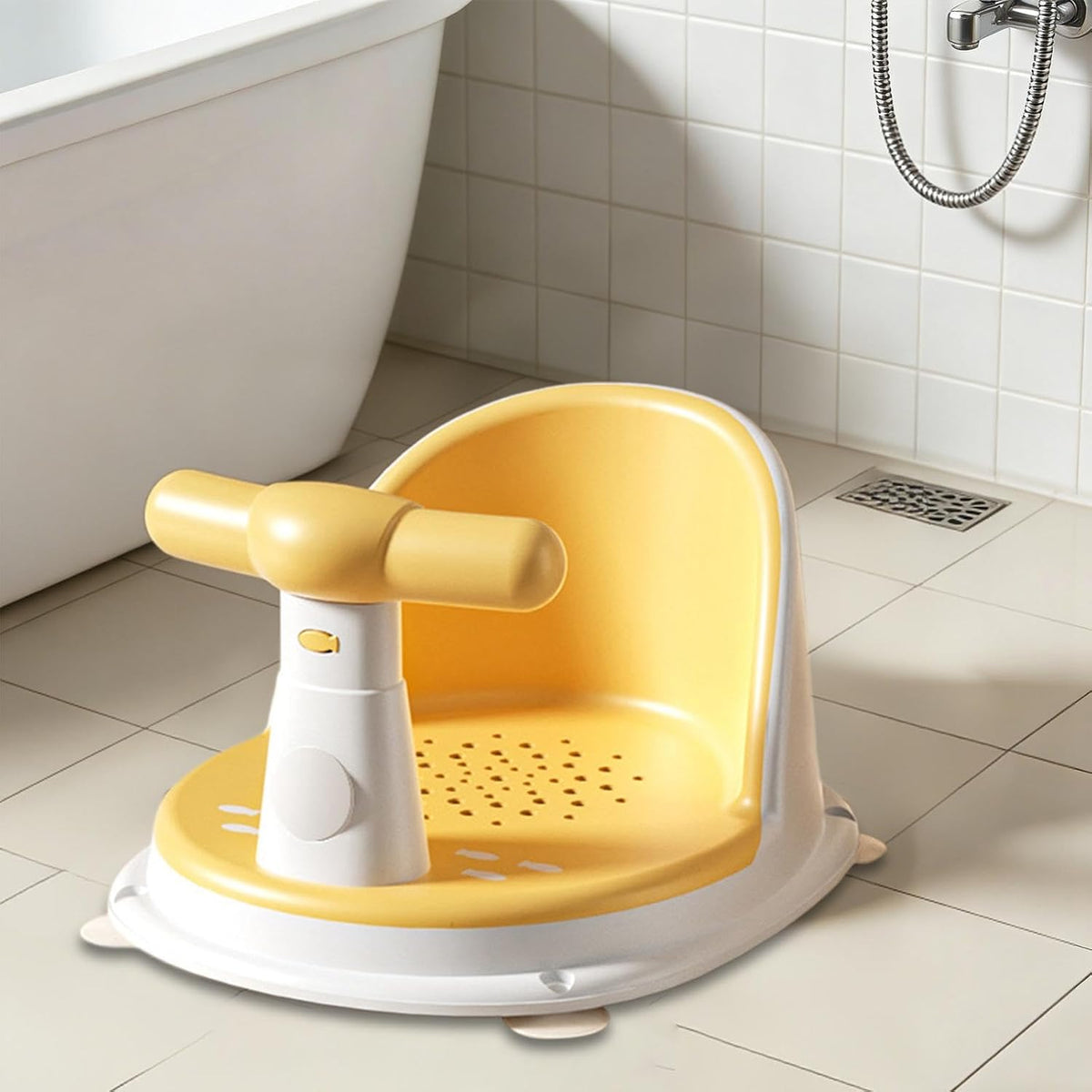 Sharplace Baby Bath Tub Seat Stable Comfortable Non Slip Suction Kids Bathing Seat Tub Sitting up for Newborn 6-18 Months Infants Gifts, Yellow - View 4