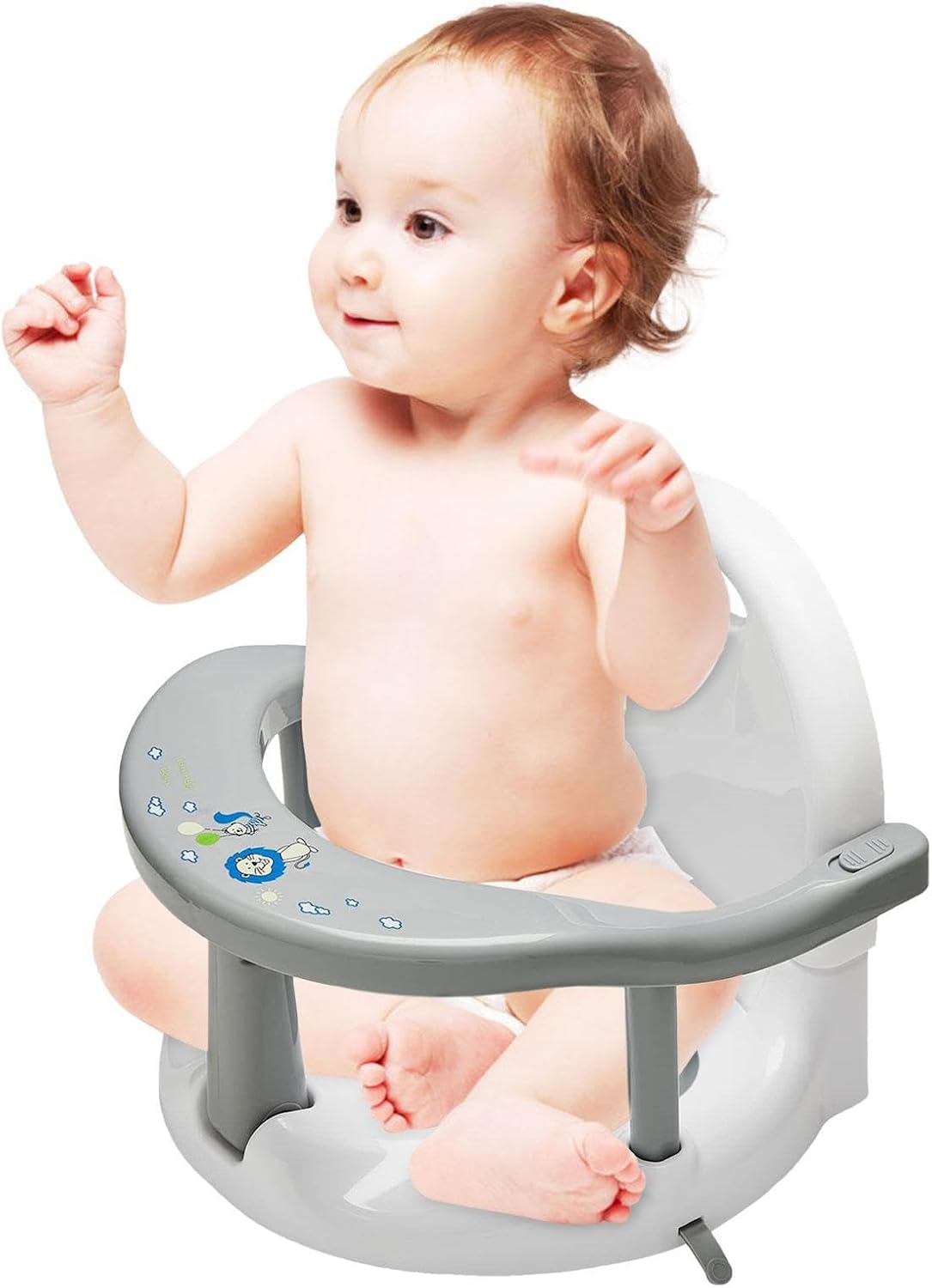 Foldable Baby Bath Seat Toddler Bathtub Seat with Suction Cups for Stability, Cute Wrap Around Bath Tub Chair Baby, Portable Anti-Slip Sit Up Support Seats for 6-18 Months Kids Toddler New Born Gift — image 6