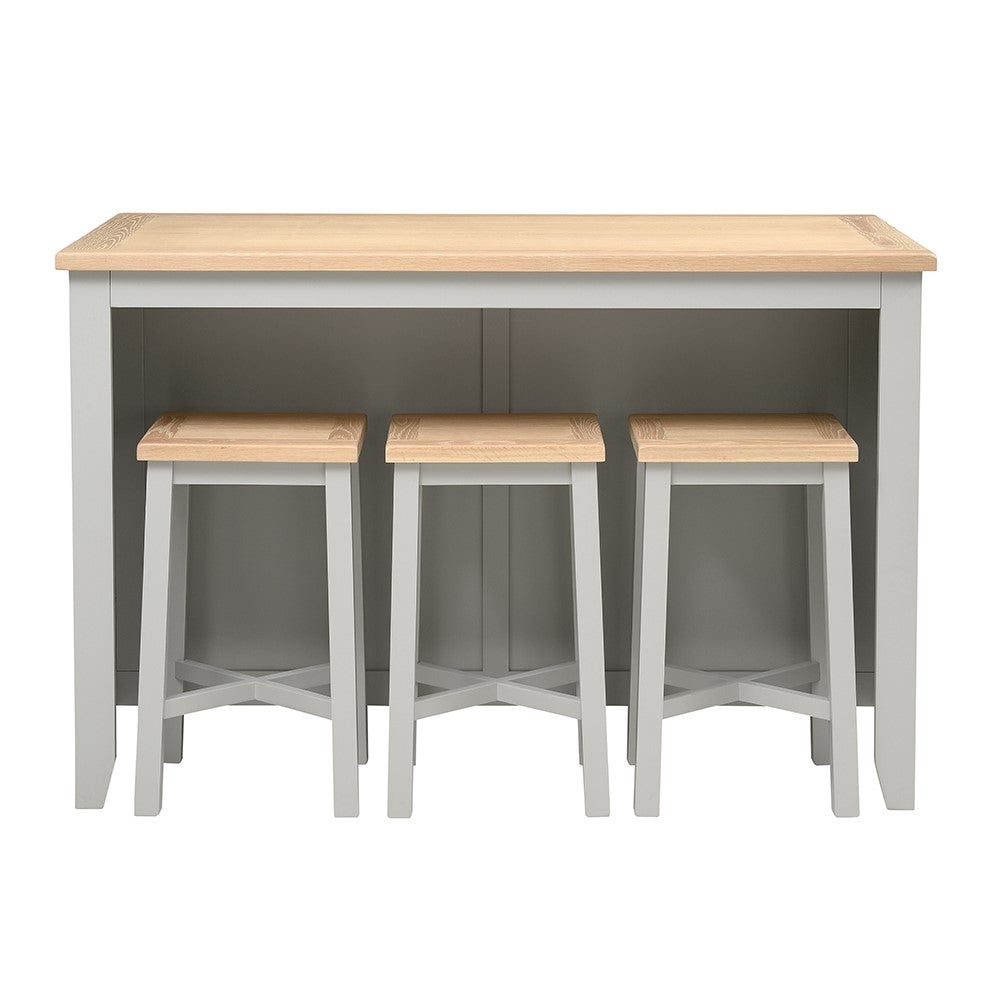 Chester Dove Grey Breakfast Bar Island and Stools Set — image 10