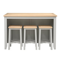 Chester Dove Grey Breakfast Bar Island and Stools Set thumbnail 10