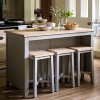 Chester Dove Grey Breakfast Bar Island and Stools Set thumbnail 2
