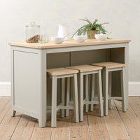Chester Dove Grey Breakfast Bar Island and Stools Set thumbnail 4