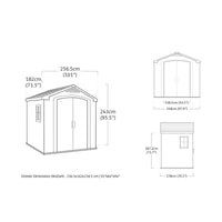 Factor 2.4 x 1.8 m Weather-Resistant Resin Outdoor Garden Shed thumbnail 3