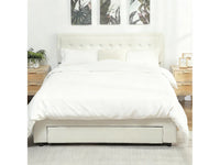 Zina 5ft King Ottoman Bed Frame, Front Divan Drawer, Cream thumbnail 9