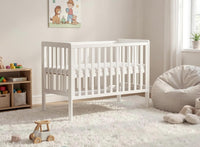 Wooden Baby Cot Bed With Deluxe Aloe Vera Mattress，Baby Crib，Convertible Cot，Baby Crib，3 Adjustable Bed Base Positions (120x60CM) thumbnail 4