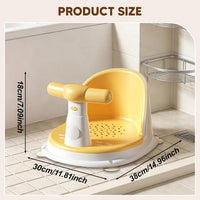 Sharplace Baby Bath Tub Seat Stable Comfortable Non Slip Suction Kids Bathing Seat Tub Sitting up for Newborn 6-18 Months Infants Gifts, Yellow thumbnail 2