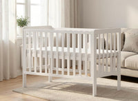 Wooden Baby Cot Bed With Deluxe Aloe Vera Mattress，Baby Crib，Convertible Cot，Baby Crib，3 Adjustable Bed Base Positions (120x60CM) thumbnail 2
