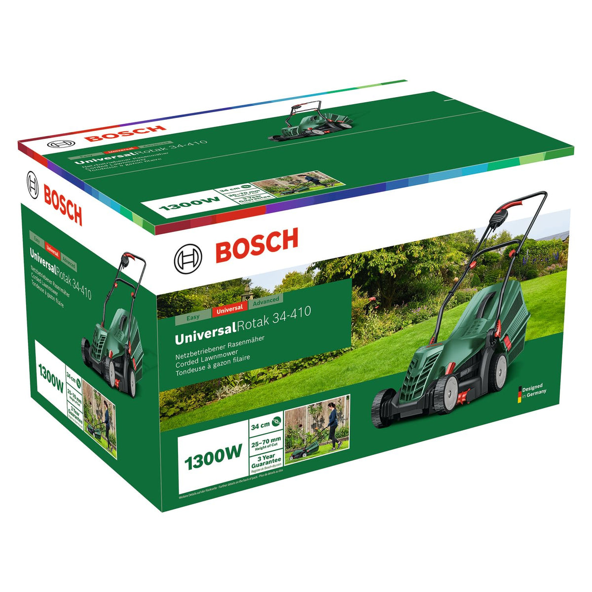 Bosch 34 cm Electric Lawn Mower with 40 L Grass Box — image 6