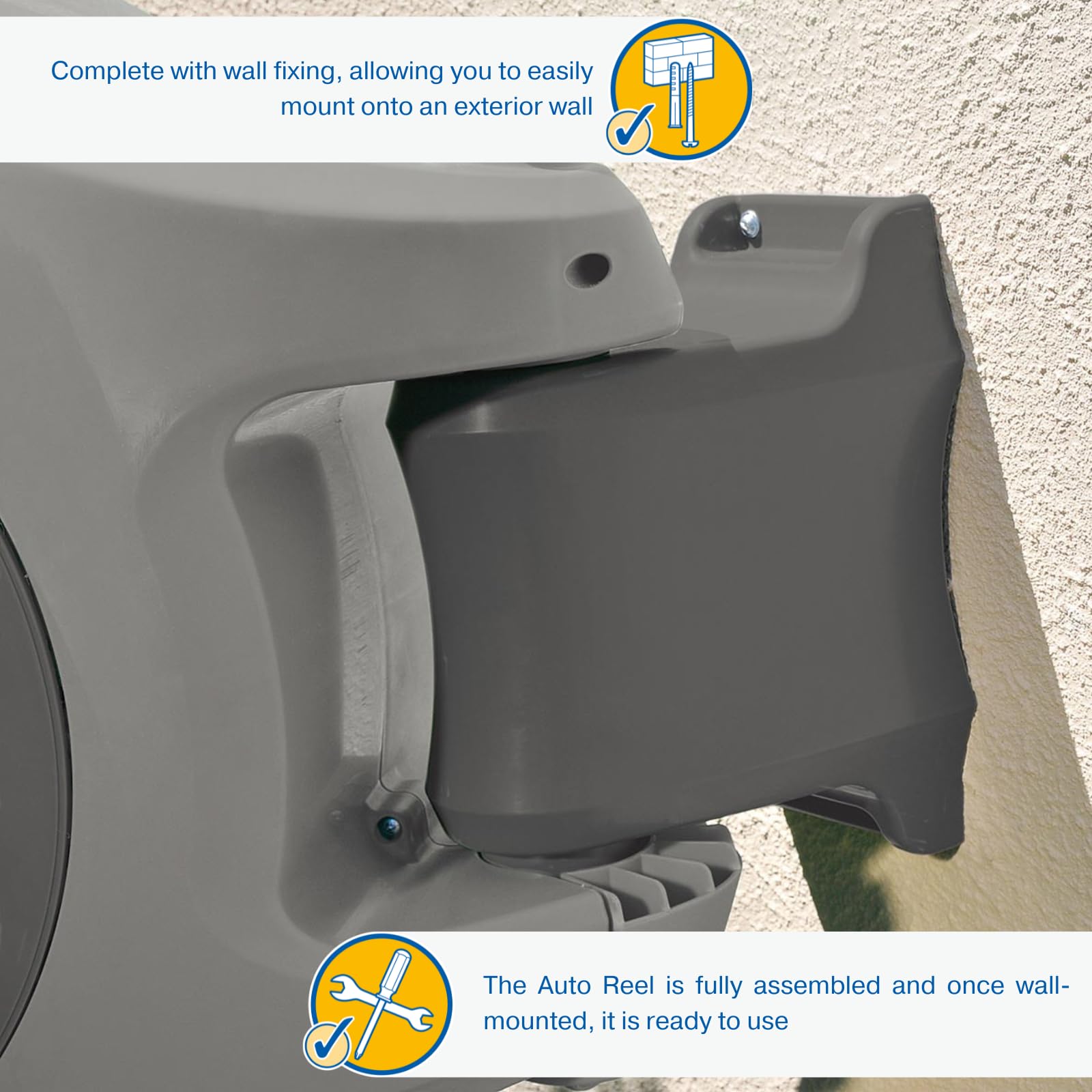 40 m Automatic Wall Mounted Garden Hose Reel with 180° Pivot