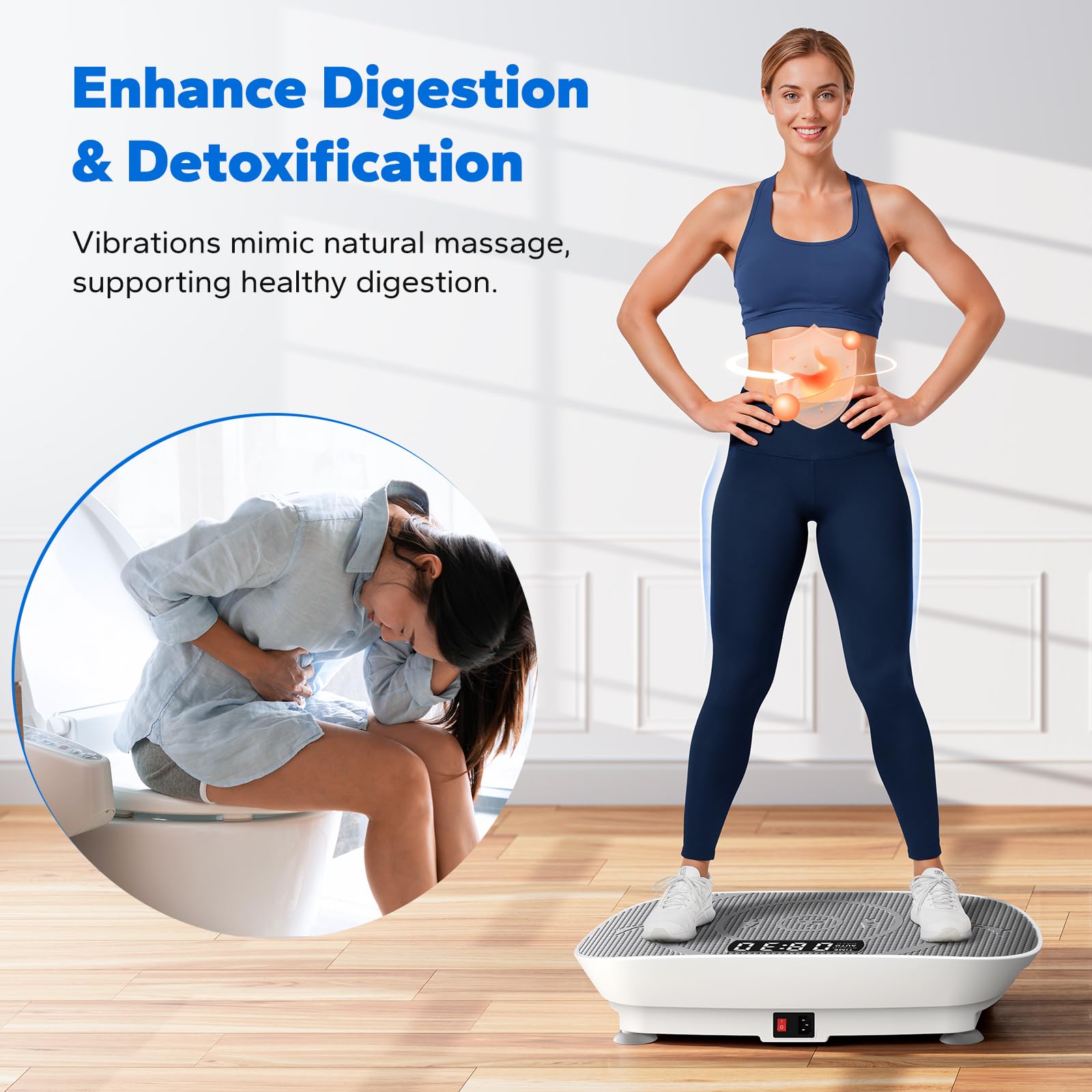 Compact Vibration Plate Exercise Machine with LED Display & Remote