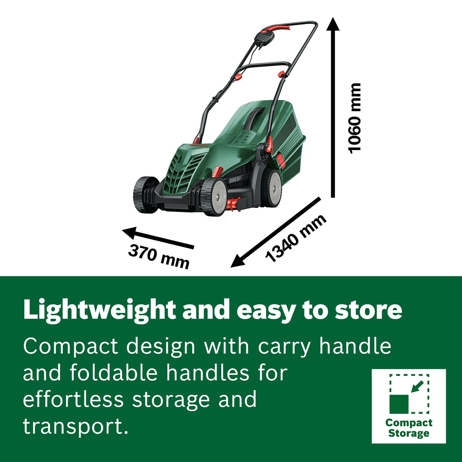 Bosch 34 cm Electric Lawn Mower with 40 L Grass Box