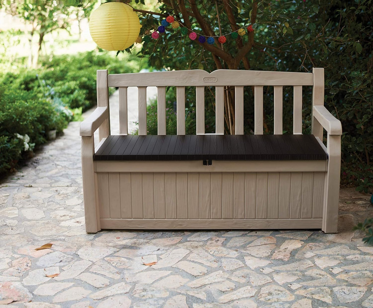 265 L Weather-Resistant Outdoor Garden Storage Bench — image 6