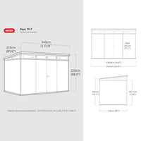 Keter 3.4 x 2.1 m Outdoor Garden Storage Shed with Lockable Double Doors thumbnail 7