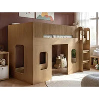Flair Furniture Lino Playhouse Mid Sleeper Bed, Oak thumbnail 1