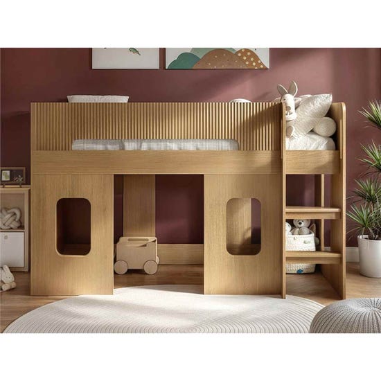 Flair Furniture Lino Playhouse Mid Sleeper Bed, Oak — image 3