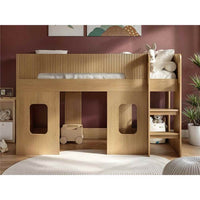 Flair Furniture Lino Playhouse Mid Sleeper Bed, Oak thumbnail 3