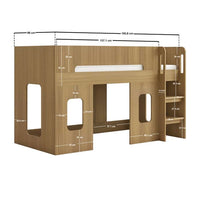 Flair Furniture Lino Playhouse Mid Sleeper Bed, Oak thumbnail 6