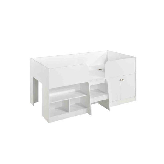 Swish Furniture Nova Low Sleeper Children's Bed Frame, Shelves, White — image 3