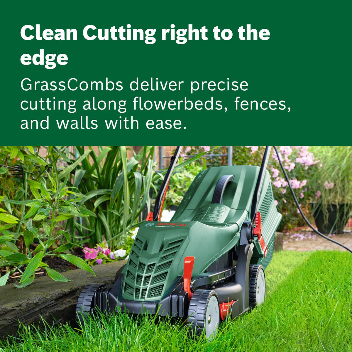Bosch 34 cm Electric Lawn Mower with 40 L Grass Box