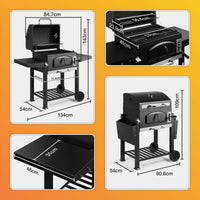VonHaus XL Charcoal BBQ Grill and Smoker with Warming Rack thumbnail 9